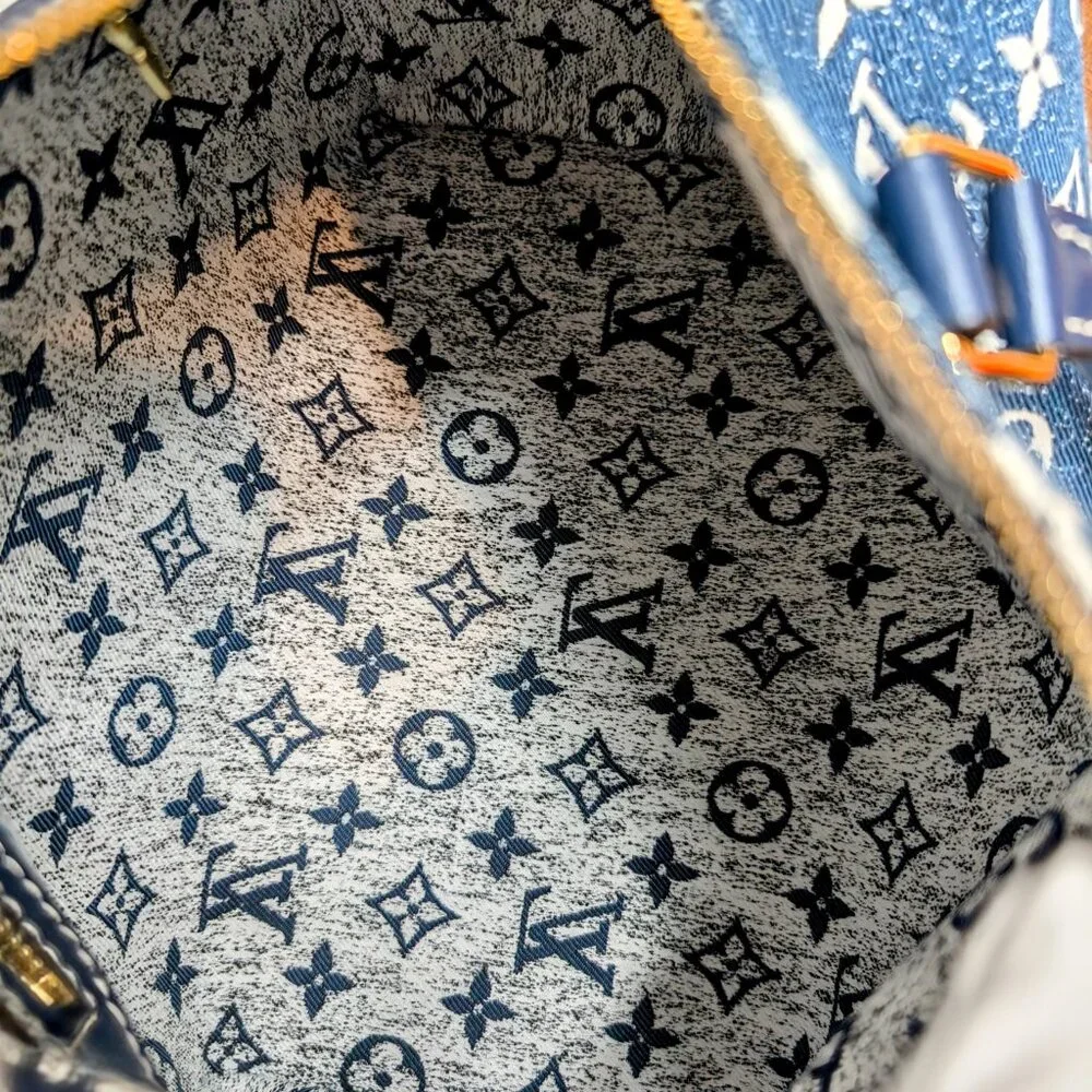 Louis Vuitton Denim Jacquard Monogram Speedy Bandoulière 25 - Picture 8 of 16